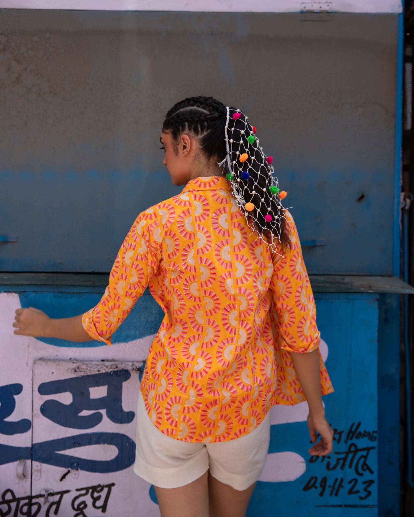 Rainbow Dreams Orange Cotton Shirt