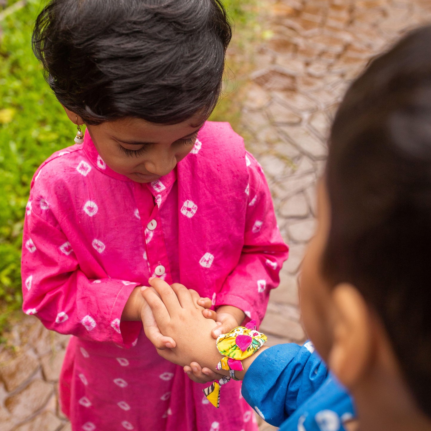 Pink Bandhani Girl Suit Set with Dupatta-Kidswear-House of Ekam